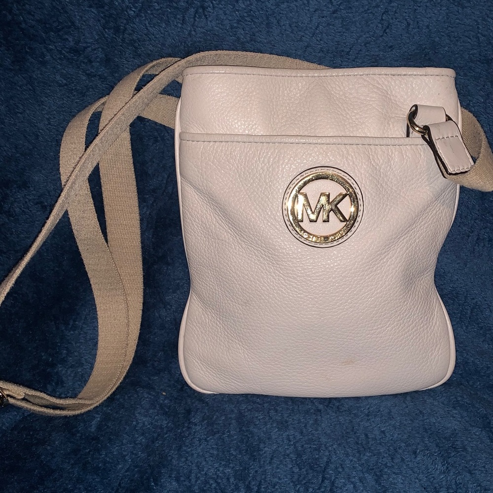 Michael Kors White Leather Crossbody Bag